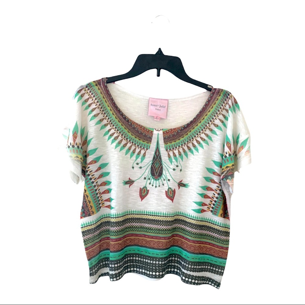 Romeo & Juliet Couture Aztec Floral Shirt Size Medium